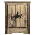 thumbnail image 2 of Homestead Collection Accent Cabinet w/ Laser Engraved Bronc Design, Right Hinged, Stain & Clear Lacquer Finish, 2 of 10