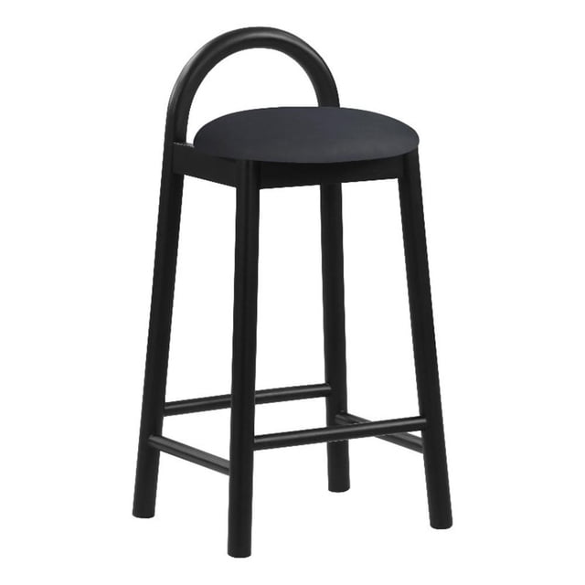 Meridian Furniture Calvin 27" Vegan Leather Stool in Black
