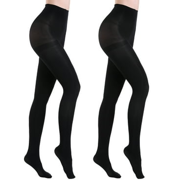 WAJIAFAR 2 Pairs Semi Opaque Tights for Women - 70D Microfiber Control