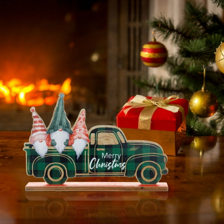 Christmas Tree Ornaments Little Red Truck Christmas Decorations Farmhouse Wooden Rustic Ornaments For Christmas Tree Holiday Home Decorations