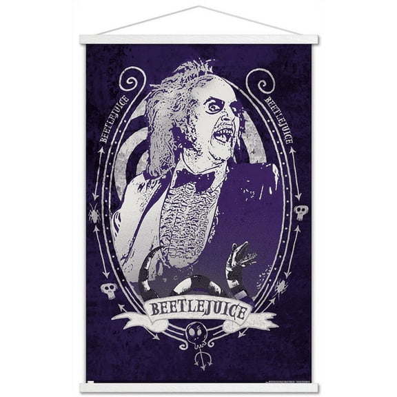 Beetlejuice - Purple Wall Poster with Wooden Magnetic Frame, 22.375" x 34"