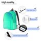 thumbnail image 3 of Disketp blue green colors print Canvas Backpack Lightweight Travel Daypack Student Rucksack Laptop Backpack-Small, 3 of 5