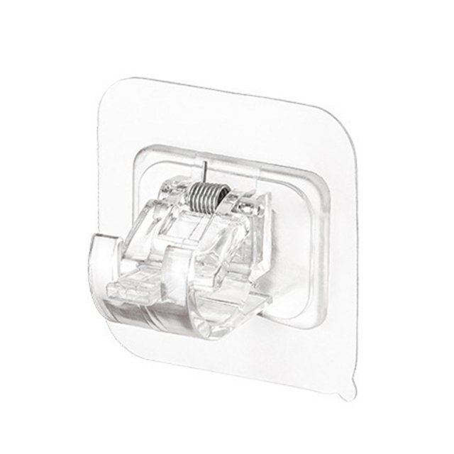 2 uds ganchos de abrazadera para barra de cortina gancho de pared impermeable sin perforaciones para muebles (B) Ndcxsfigh Libre de BPA