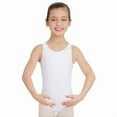 thumbnail image 3 of Girls Scoop Neck Tank Leotard in Black Nylon Spandex for Ballet Gymnastics, 3 of 9