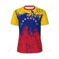 thumbnail image 2 of Exclusive design Venezuela Flag Grain 3D Printed Men For Running Bike Soccer Tennis Fitness Sports tshirt Mesh Short T-shirt, 2 of 9