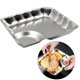 thumbnail image 1 of Stainless Steel Snack Plate With Vinegar Bowl Dumpling Plate Restaurant Compartment Fruit Plate, 1 of 5