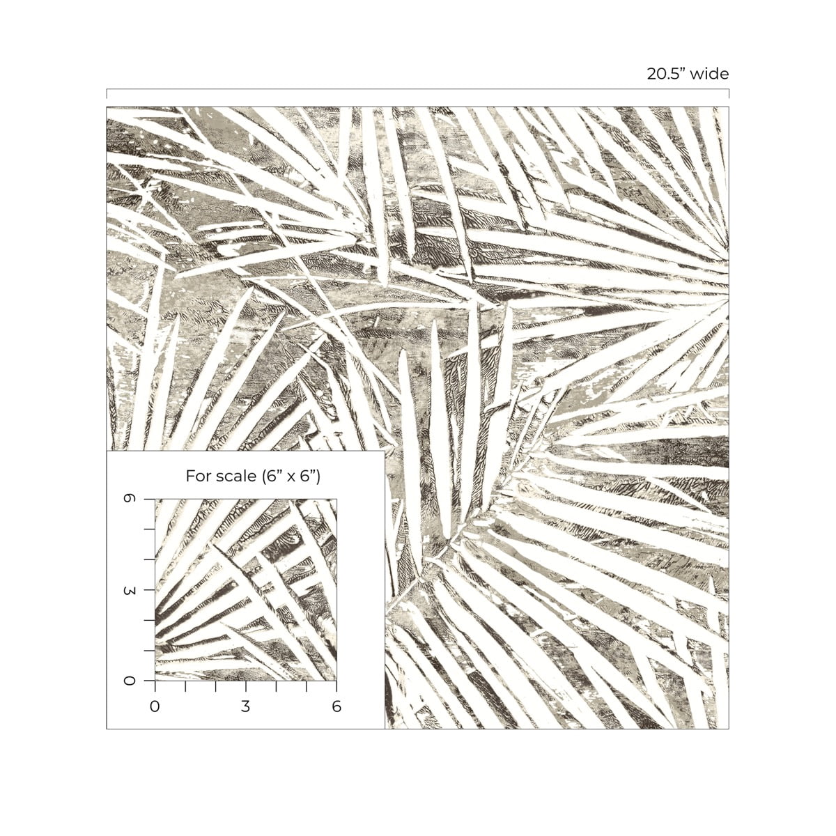 Stacy Garcia Home Pavestone Fossil Palm Peel and Stick Wallpaper - 20.5 in. W x 10 ft. L Roll