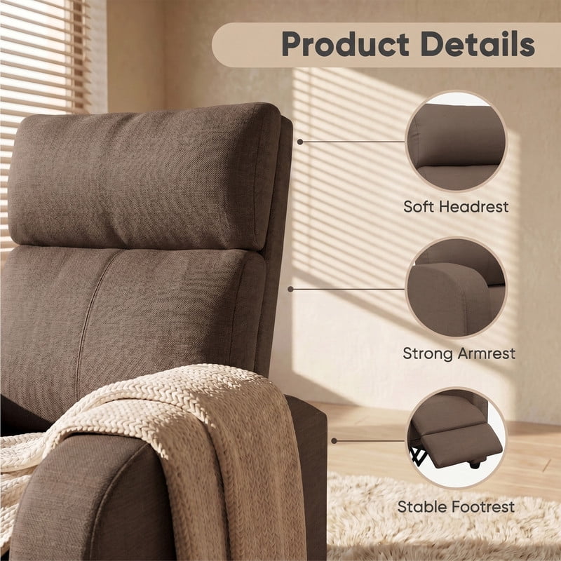 Vineego Massage PU Leather Recliner Adjustable Home Theater Seating Chair with Lumbar Support for Living Room,Brown