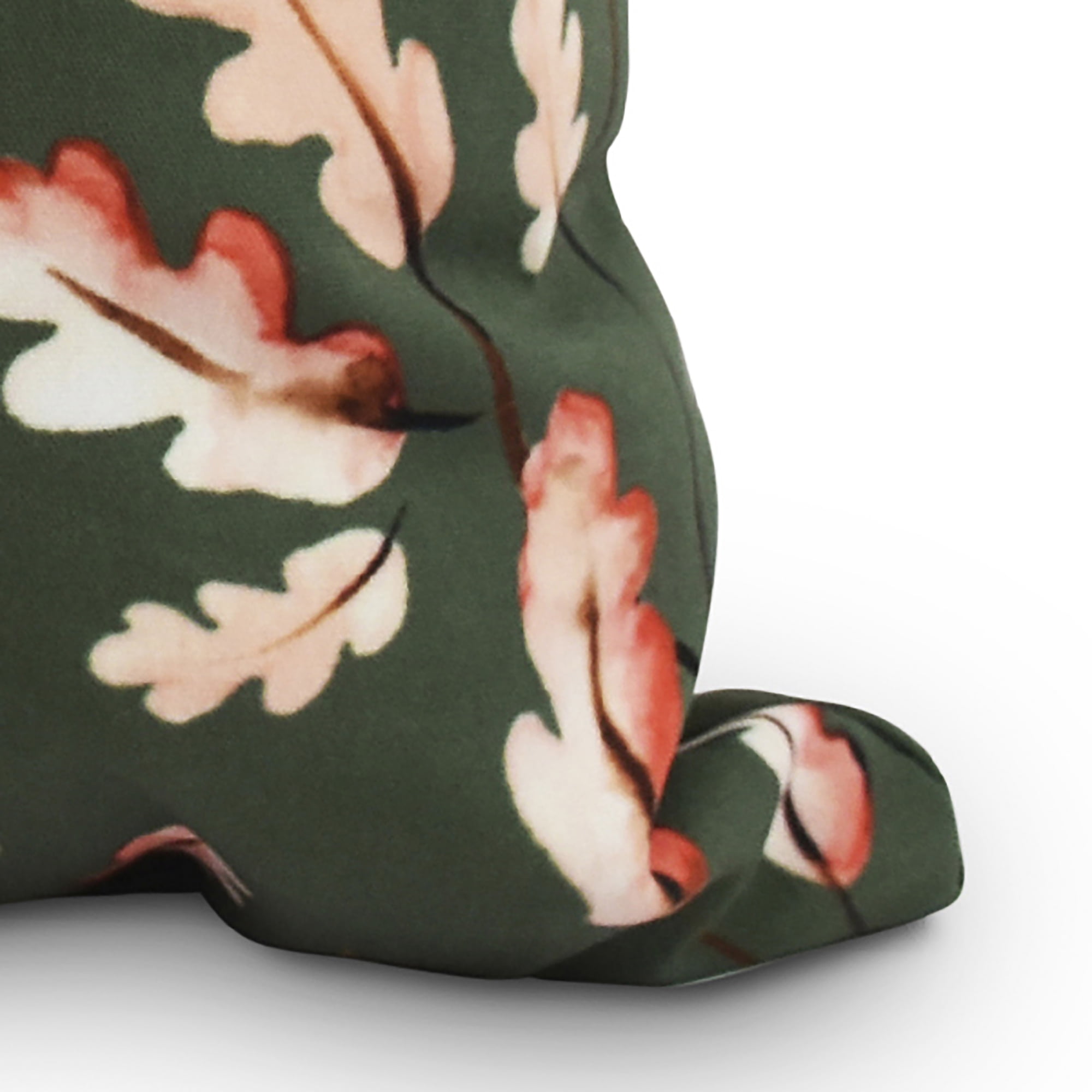 18 Inch Wild Oak Leaves Dark green Floral Print Decorative Throw Pillow