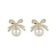 thumbnail image 4 of Pendientes de botón de lujo con diseño elegante de nicho ligero con forma de perla y diamante en plata S925, 4 of 4