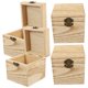 thumbnail image 3 of ColoMX Caja de regalo de madera de 4 piezas Caja de recuerdos de madera con cerradura Caja de regalo de caja de madera pequeña Caja vintage, 3 of 8