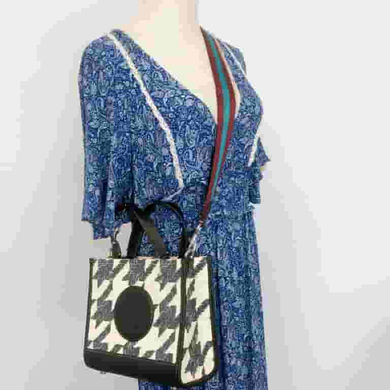 ★完売必須★COACH Dempsey Tote 22 PatchBag Houndstooth Print Coach Dempsey Tote 22 With Houndstooth Print And Patch