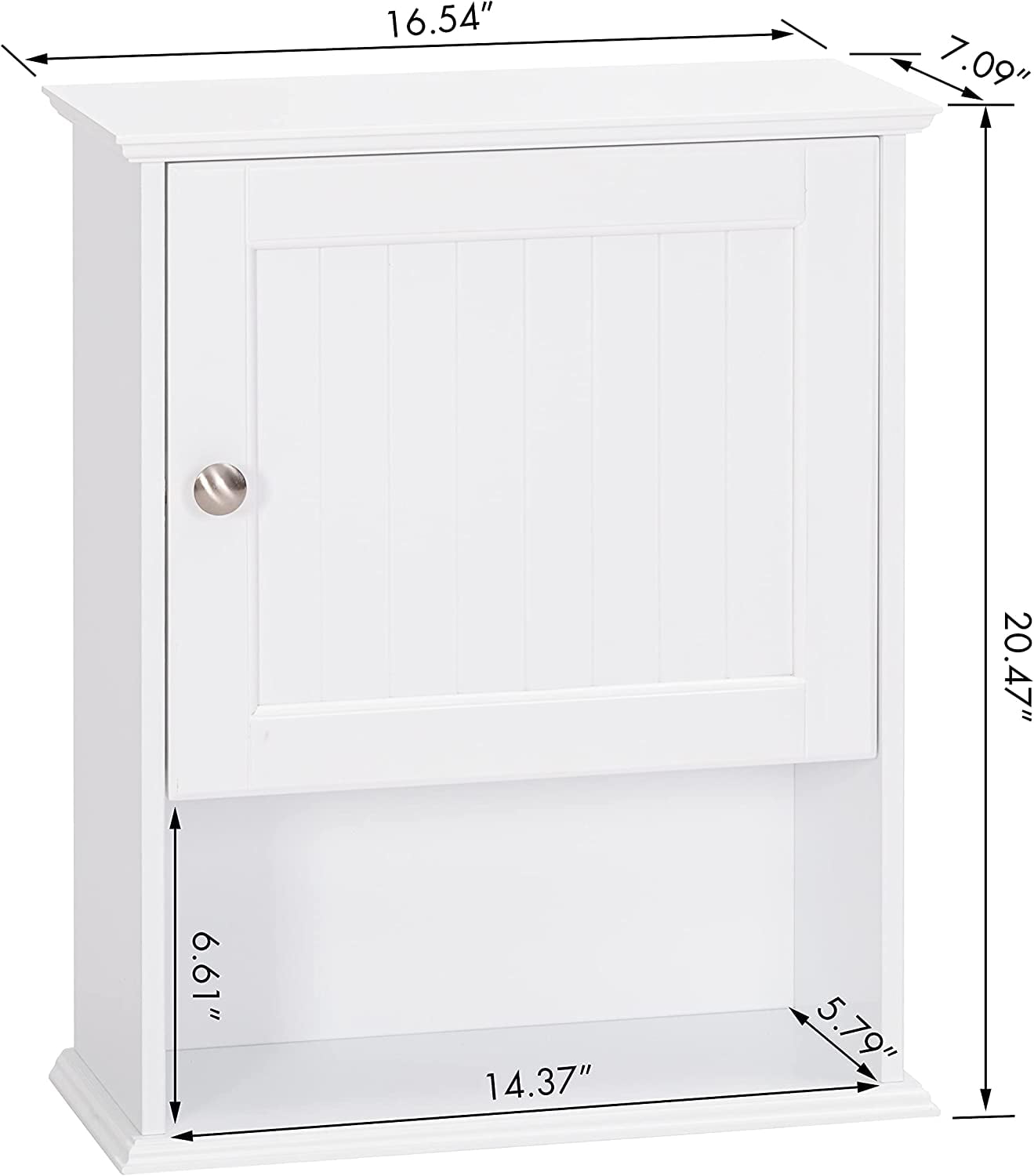 Spirich Wall Mounted Bathroom Cabinet with Adjustable Shelf, White, 16.54"