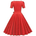 thumbnail image 3 of Women Vintage 50s 1950s Dress Square Neck A-line Dress Polka Dot Print Rockabilly Swing Evening Party Cocktail Dresses, 3 of 5