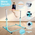 thumbnail image 4 of Junior Gymnastic Bar for Kids, 35" to 59" Height Adjustable Horizontal Bar | Gymnastic Kip Bar for Gymnast, 220 lbs Weight Capacity, Training Equipment For Home And Gymnastic Center Use, Cyan, 4 of 7