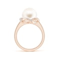 thumbnail image 2 of ANGARA Freshwater Cultured Pearl Overlapping Halo Ring in 14K Rose Gold for Women | June Birthstone, Birthday, Anniversary, Jewelry Gift for Women | Pearl Ring, 2 of 9