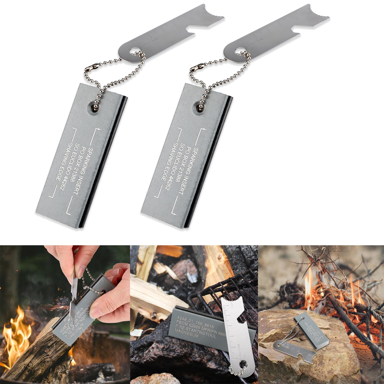 Magnesium Block Flint Fire Starter Waterproof Outdoor Survival Striker