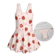 thumbnail image 6 of Tutolipy Strawberry Hearts Girls Beach Swimsuit, Playful Bathing Suit Skirt Girls One Piece Swimsuits for Pool, Size 6-7 Years, 6 of 8