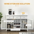 thumbnail image 3 of HOMCOM Coffee Bar Cabinet with 3 Drawers, 6-Bottle Wine Rack, Stemware Racks, Glass Door, Sideboard Buffet Cabinet, Wine Cabinet, White, 3 of 9