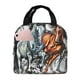 thumbnail image 1 of Easygdp Four Running Horses Bolsa Térmica Premium - Tela Oxford Impermeable, Gran Capacidad, Bolsillo Frontal, Unisex para Trabajo, Escuela, Actividades al Aire Libre y Picnics, 1 of 8