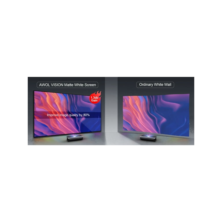 AWOL VISION 100 inch HD Home Movie Projector Screen, 16:9 Wall