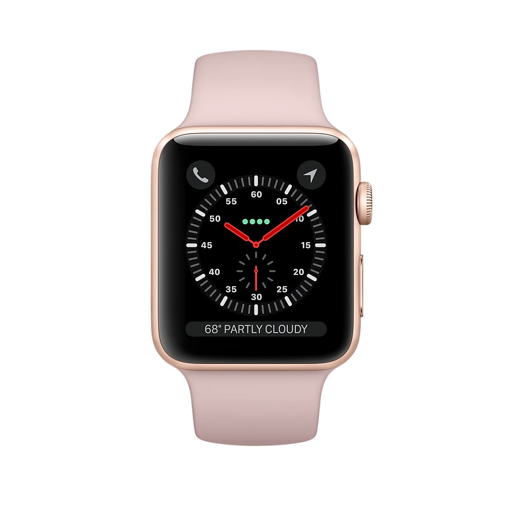 Restored Apple Watch - Series 3 - 38mm - Gold Aluminum Case - Pink Sand  Sport Band (Refurbished)