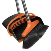 FGY Broom and Dustpan Set with Extended Handle for Indoor and Pet