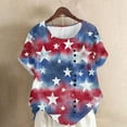 thumbnail image 2 of Independence Day Patriotic T-Shirts American Flag Printed Tunic Tops 4Th Of July Summer T Shirts Round Neck Tees Short Sleeve Shirts Bamboo Linen Tee Shirts Beach Vacation Outfits, 2 of 4