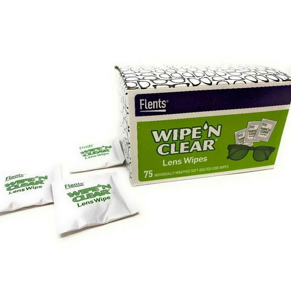 Flents Wipe N Clear Lens Wipes 75 Individually Wrapped Soft-Quilted Lens Wipes
