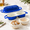 Dark Blue, variant on Dark Blue Mini Double Cast Iron Dutch Oven with Lid and 2 Banneton Baskets for Sourdough Baking