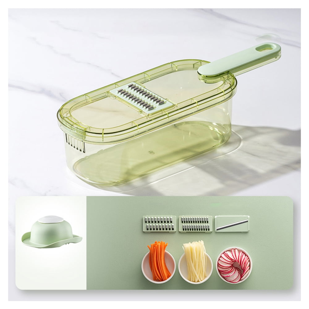 Vegetable Grater with Handle and Bowl Grating Slicer Box with  Interchangeable Cutters  Food Holder Fruit  Vegetable Tools