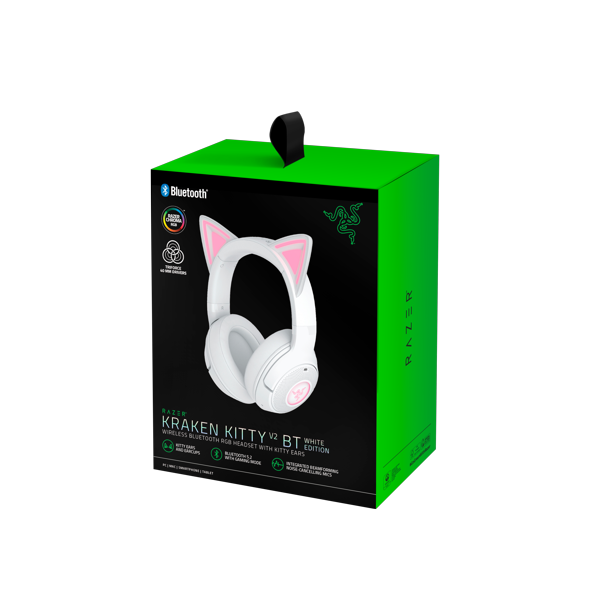 Razer Kraken Kitty V2 Wireless Bluetooth Chroma Headset, White