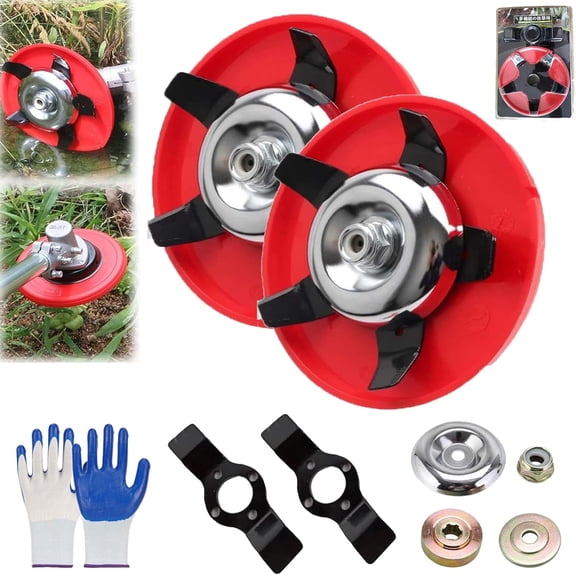 Weeding Disc, Weeding Disc for Weedeater, Weed Eater Weeding Discs, Weeding Disc with Spare Blade, Suitable for Garden Lawn Weeder Brushcutter with Pressure Plate 4 Piece Set
