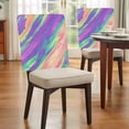 thumbnail image 4 of Colorful Gradual Chair Back Covers Set of 6, Watercolor Abstract Modern Removable Dining Seat Cover Washable Kitchen Chair Slipcovers Protective for Party Festival Decoration 19x20in, 4 of 9