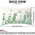 thumbnail image 3 of Spring Eucalyptus Leaves Throw Pillow Covers 12X20 in Set of 2 Sage Green Leaf Butterfly Lumbar Pillow Cases Summer Floral Rectangle Pillow Cover Farmhouse Decor for Sofa Couch Bed Living Room, 3 of 6
