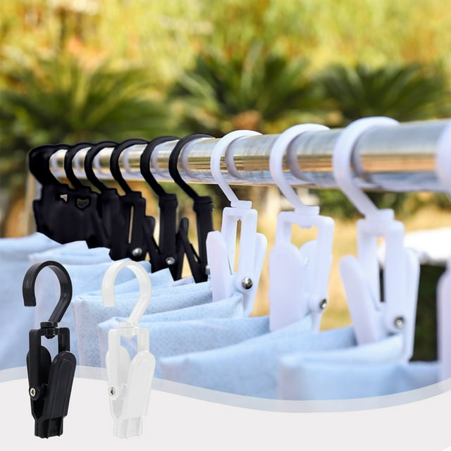 Crochet Pivotant en Plastique Robuste à Rotation à 360 Degrés, Prise Forte, Pinces à Lessive Polyvalentes, Pince pour Serviette, Vêtements, Rideau, Suspension, Résistant à la Rouille, Stable, Antidérapant, Support, Maison, Plage, Salle de Bain, Extérieur, Usage Quotidien