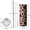 thumbnail image 2 of Leopard Tumbler,Pink Leopard Skinny Tumblers,Vacuum Insulated Tumbler With Straw,Cute 20 Oz Travel Tumbler,Birthday Gift for Women,Mom,Bridesmaid,Sister Co-worker,Boss and Friends, 2 of 6
