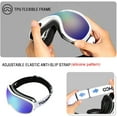 thumbnail image 4 of Ski Goggle Windproof Snow Goggles Fit Over Glasses Interchangeable Spherical Snowboard Skate Goggles for Men Women, 4 of 6