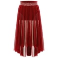 thumbnail image 2 of Aislor Girls Ballet Modern Jazz Dance Maxi Skirt Irregular Practice Lyrical Ballerina Burgundy 16, 2 of 7