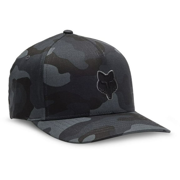 Fox Racing Men's Flexfit Hat Black Camouflage Fox Head Design Size Adjustable