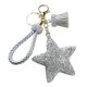 thumbnail image 3 of FELTECHELECTR Llaveros de estrella con diamantes de imitación de plata, regalo, llavero con pentagrama, colgante de cristal de PU, adornos artesanales para colgar en la bolsa de llaves del coche., 3 of 7