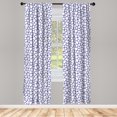 thumbnail image 3 of Ambesonne Floral Curtains, Chamomiles on Dotted Back, Pair of 28"x95", Dark Violet and Pale Camel, 3 of 5