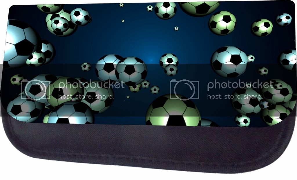 Soccer Balls On Blue Black School Backpack & Pencil Bag Set - image 2 of 5