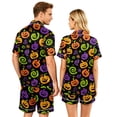 thumbnail image 5 of Spooky Season Couples Matching Pajamas Set Halloween Print Short Sleeve Button Up Sleepwear and Shorts Festive Sleepwear Attire, 5 of 5