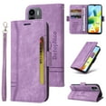thumbnail image 3 of For Samsung M33 5G Case Leather Pure Magnetic Clasp Card Phone Cover - Purple, 3 of 5