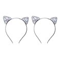 thumbnail image 3 of Diadema de aro Jumpingount con orejas de gato de cristal para mujer y niña aleación negro 2Conjunto, 3 of 6