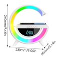 thumbnail image 2 of Haut-parleur Bluetooth à Chargement Sans Fil LED - Réveil de Chevet 15W avec Lumières RGB, Chargeur de Téléphone Sans Fil, Radio FM/AM & Audio Bluetooth 5.3 (Blanc), 2 of 6