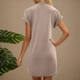 thumbnail image 4 of Women Plus Size Dresses Women's Casual Solid Color Round Neck Short-sleeved Casual Dress, 4 of 9