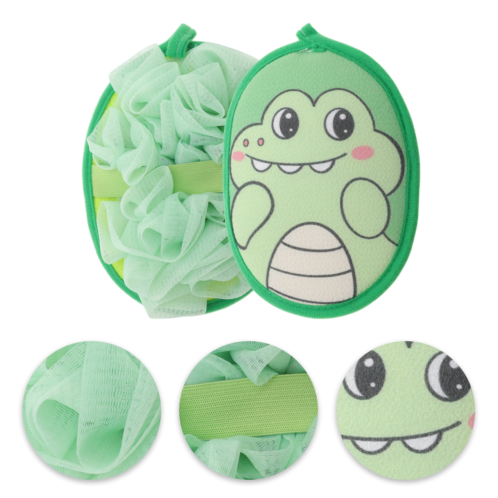 Unique Bargains Cartoon Bath Shower Loofah Sponge Green 1 Pc