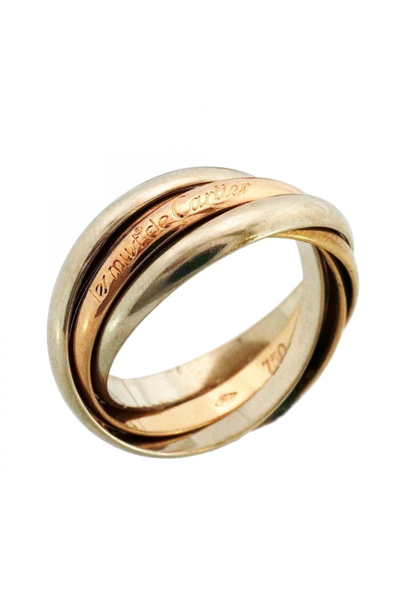 Pre-Owned Cartier Trinity Ring, 5-Row Small Model, 18K Yellow Gold (KYG), White (18KWG), Pink...